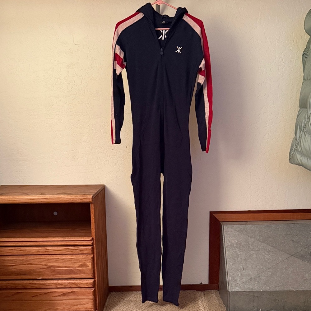 Black and Red Hooded Jumpsuit